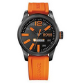 Hugo Boss Sport Orange Silicon Strap Watch with Black Dial from Pedre